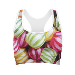 Colorful Candy Ball Print Women's Sports Bra