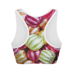 Colorful Candy Ball Print Women's Sports Bra