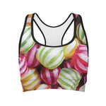 Colorful Candy Ball Print Women's Sports Bra