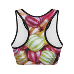 Colorful Candy Ball Print Women's Sports Bra