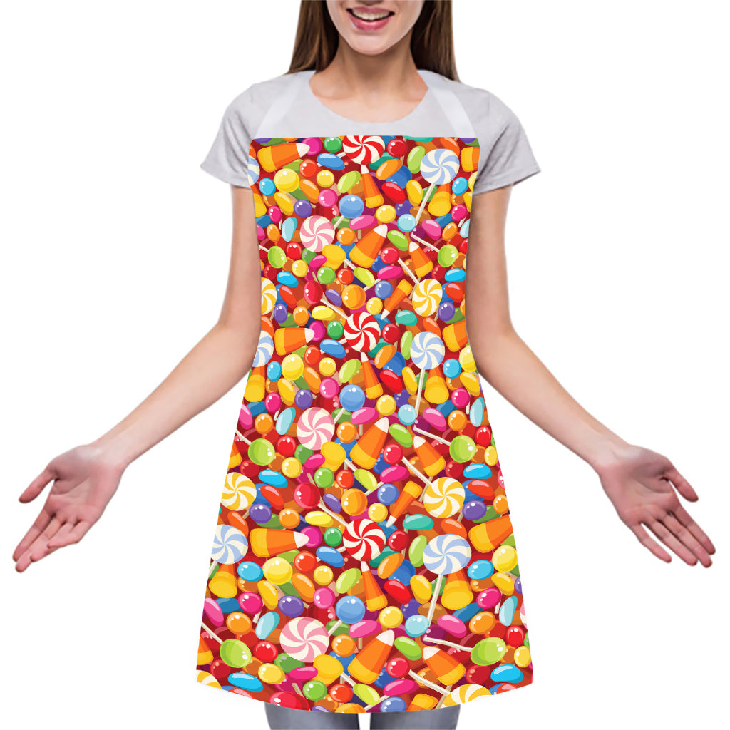 Colorful Candy Pattern Print Adjustable Apron