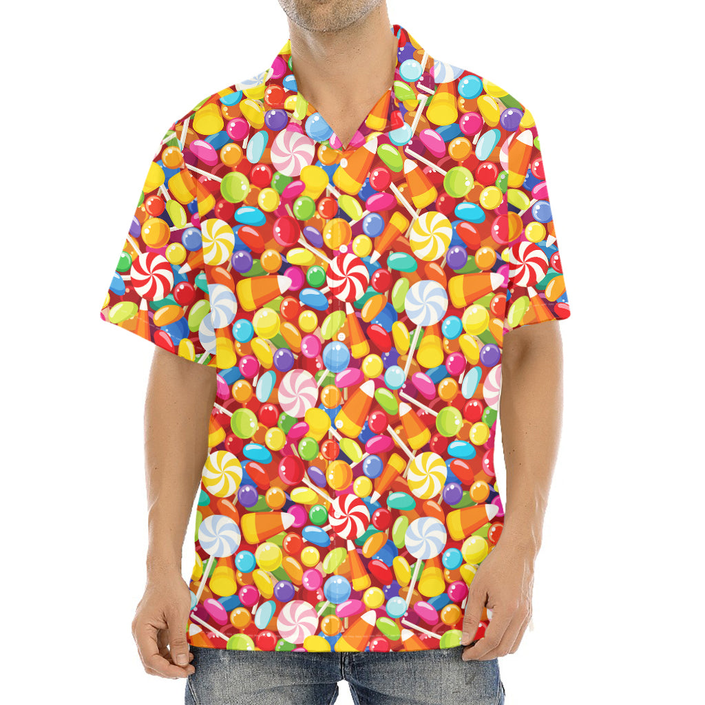 Colorful Candy Pattern Print Aloha Shirt