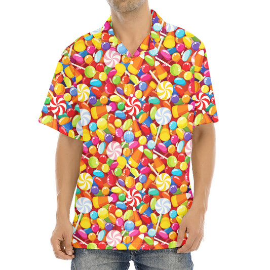 Colorful Candy Pattern Print Aloha Shirt