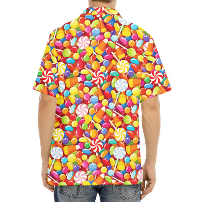 Colorful Candy Pattern Print Aloha Shirt