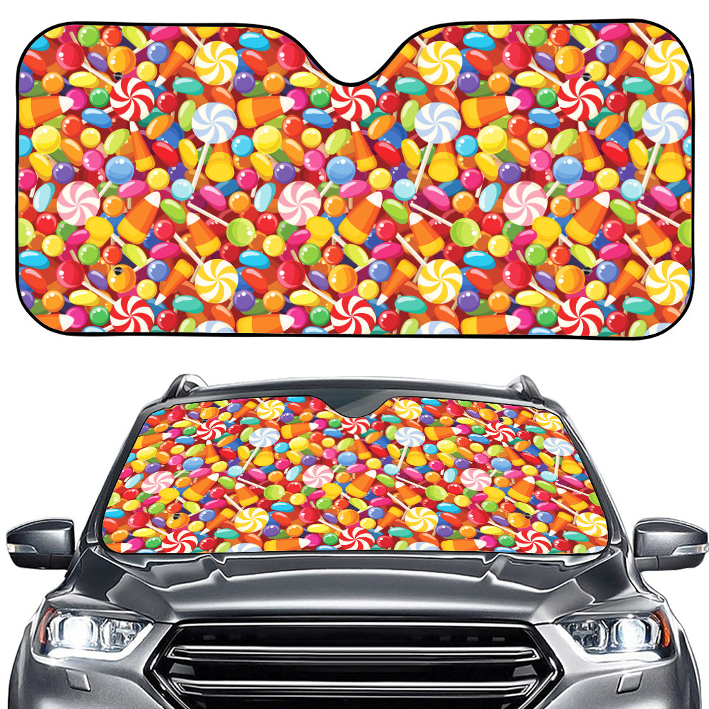 Colorful Candy Pattern Print Car Windshield Sun Shade