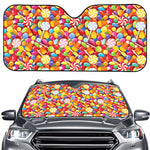 Colorful Candy Pattern Print Car Windshield Sun Shade