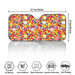 Colorful Candy Pattern Print Car Windshield Sun Shade