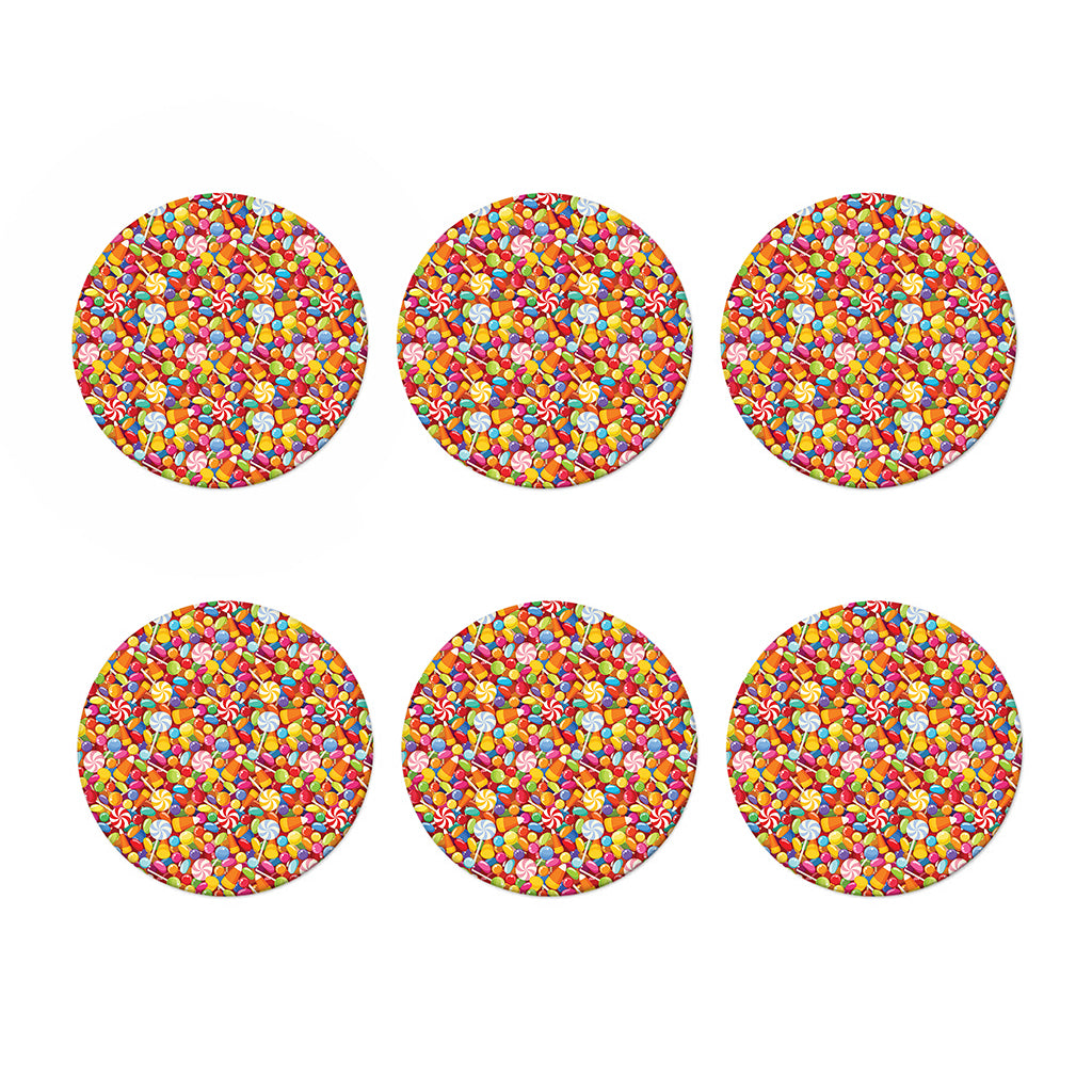 Colorful Candy Pattern Print Coaster Set
