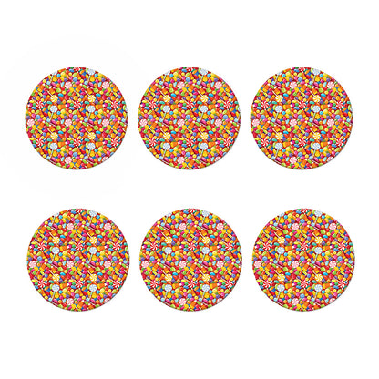 Colorful Candy Pattern Print Coaster Set