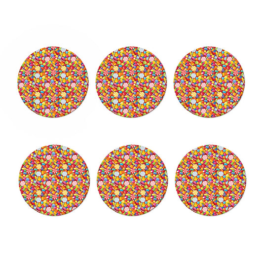 Colorful Candy Pattern Print Coaster Set