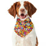Colorful Candy Pattern Print Dog Bandana
