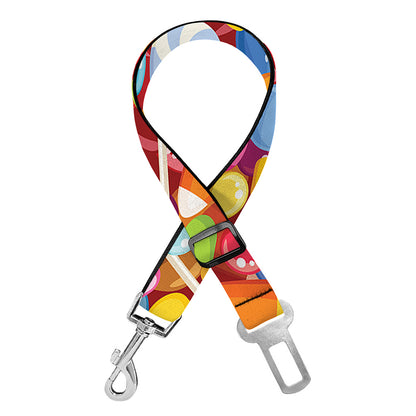 Colorful Candy Pattern Print Dog Seat Belt