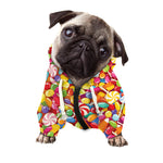 Colorful Candy Pattern Print Dog Zip Up Hoodie