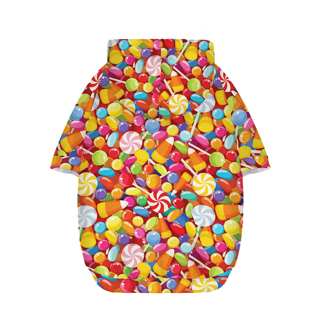 Colorful Candy Pattern Print Dog Zip Up Hoodie