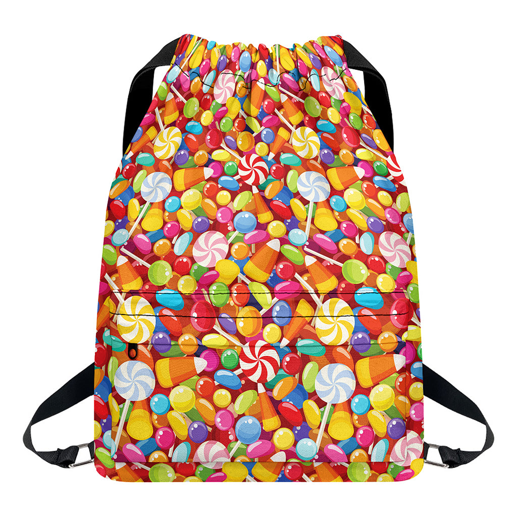 Colorful Candy Pattern Print Drawstring Backpack