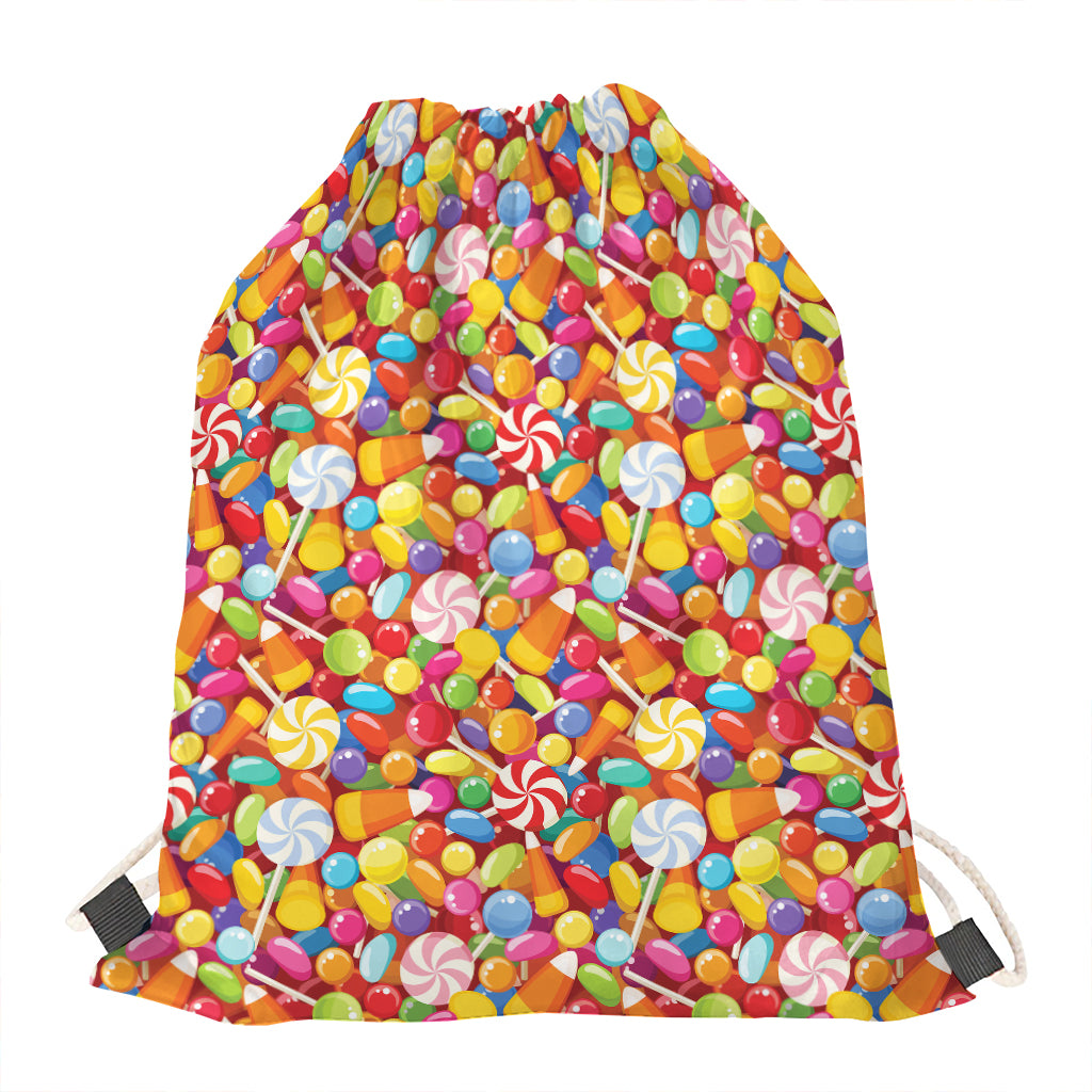 Colorful Candy Pattern Print Drawstring Bag