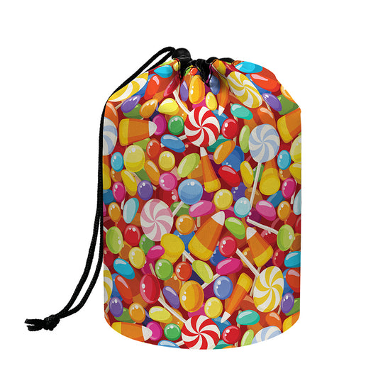Colorful Candy Pattern Print Drawstring Makeup Bag