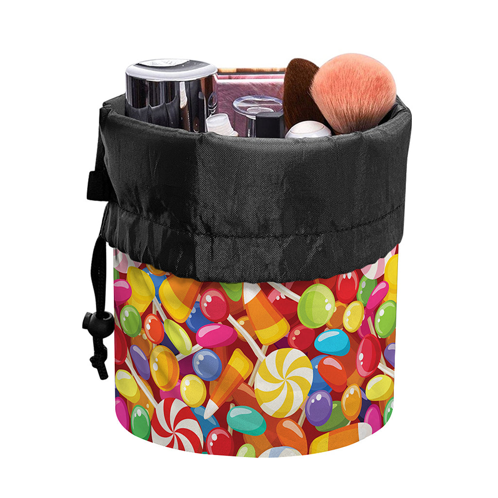 Colorful Candy Pattern Print Drawstring Makeup Bag