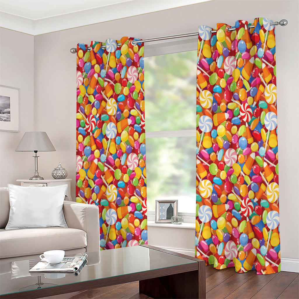 Colorful Candy Pattern Print Extra Wide Grommet Curtains