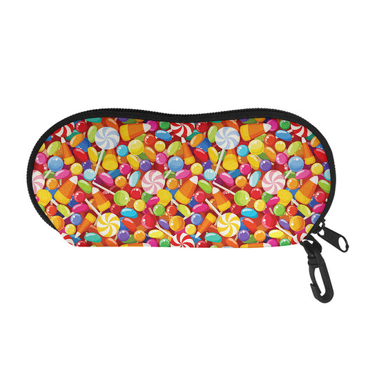 Colorful Candy Pattern Print Glasses Case