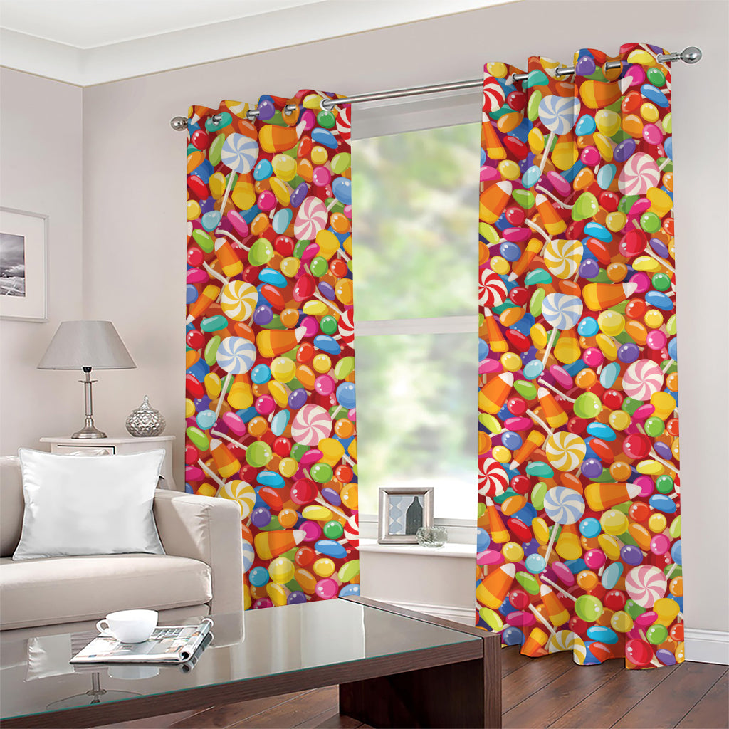 Colorful Candy Pattern Print Grommet Curtains