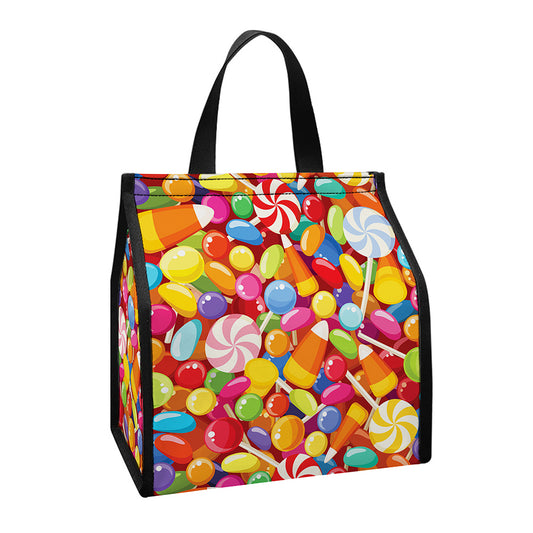 Colorful Candy Pattern Print Insulated Lunch Tote
