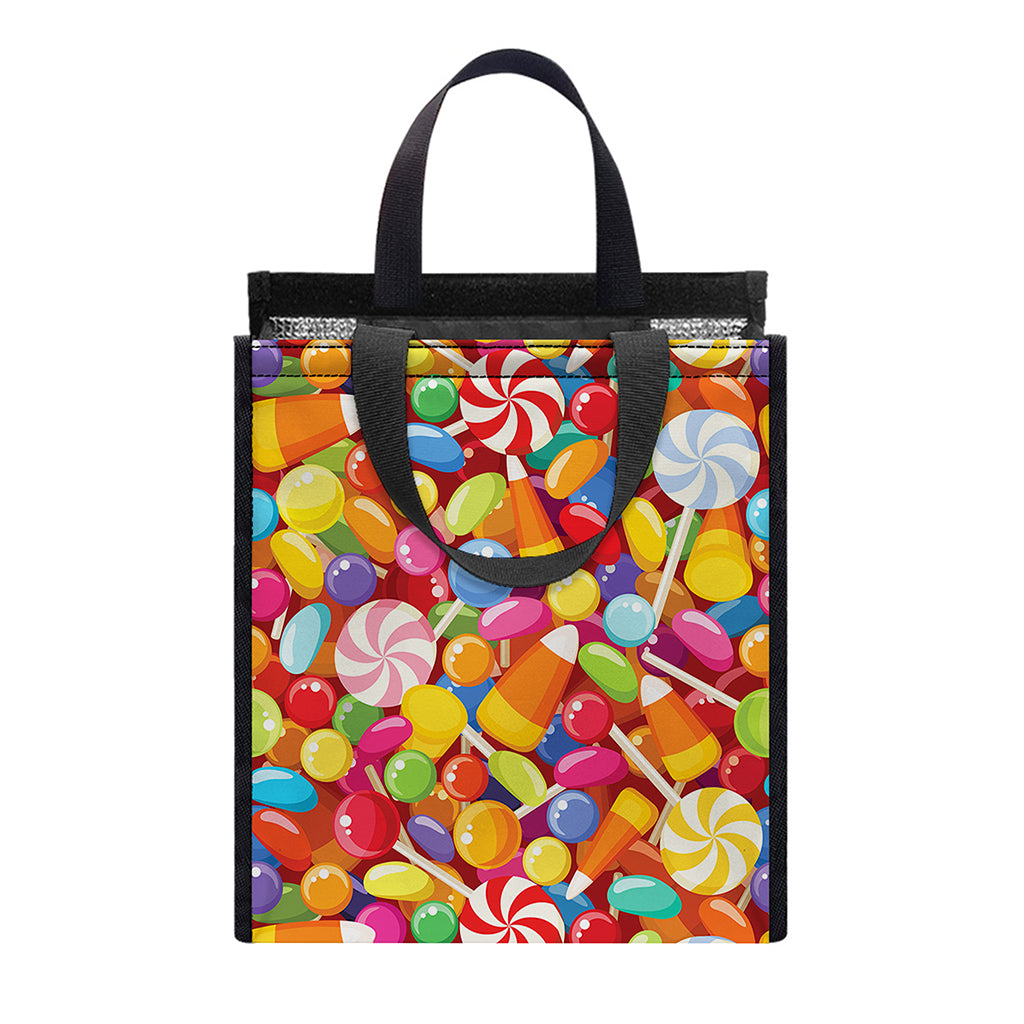 Colorful Candy Pattern Print Insulated Lunch Tote