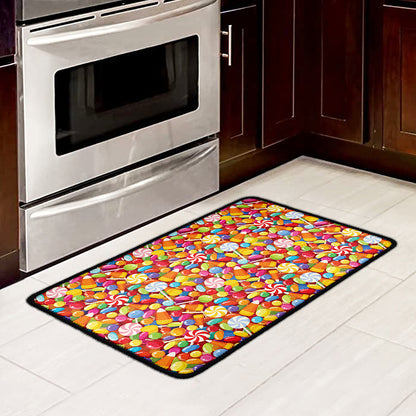 Colorful Candy Pattern Print Kitchen Mat