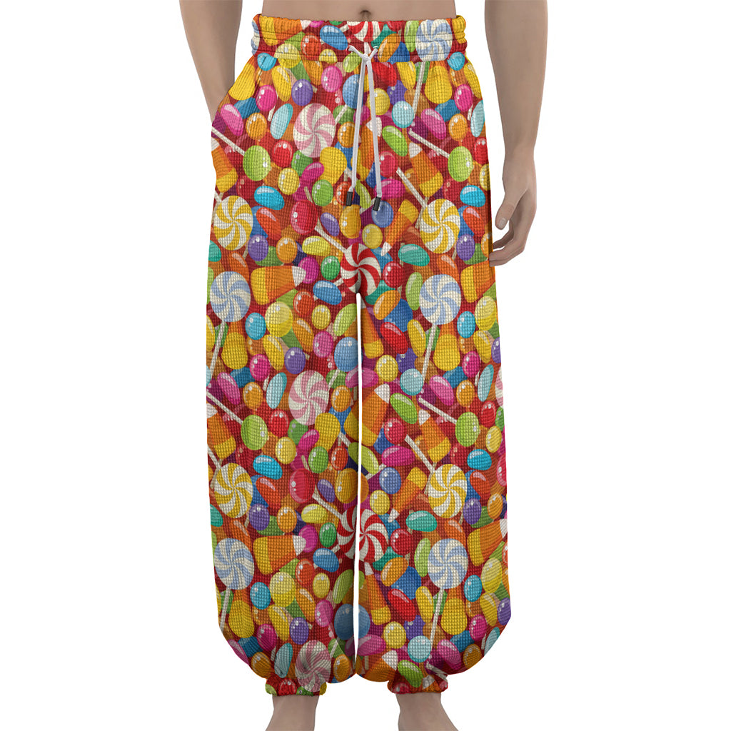 Colorful Candy Pattern Print Lantern Pants