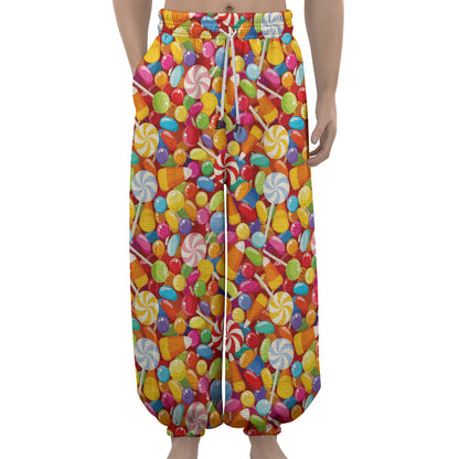 Colorful Candy Pattern Print Lantern Pants