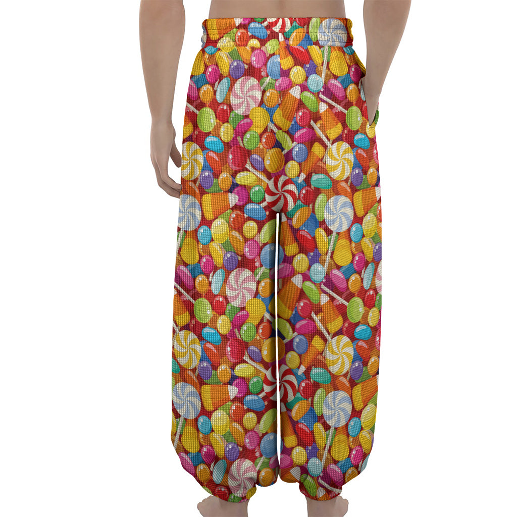 Colorful Candy Pattern Print Lantern Pants