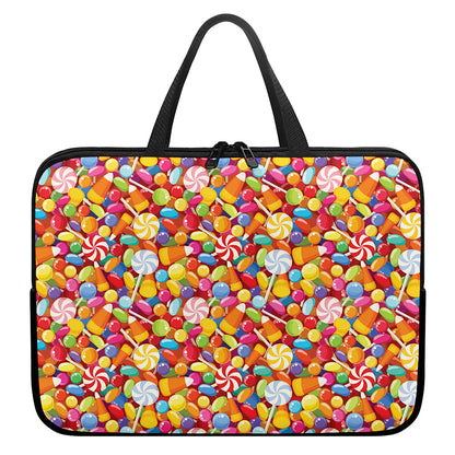 Colorful Candy Pattern Print Laptop Sleeve With Handle