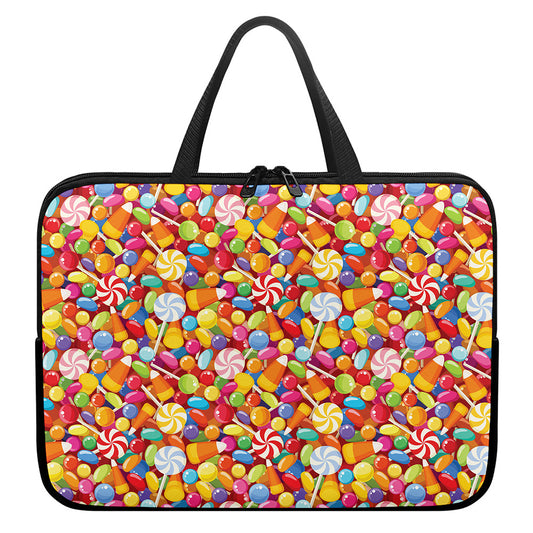Colorful Candy Pattern Print Laptop Sleeve With Handle