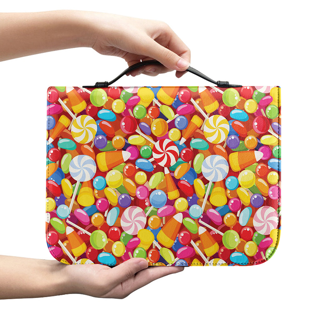 Colorful Candy Pattern Print Leather Bible Cover