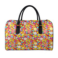Colorful Candy Pattern Print Leather Duffel Bag