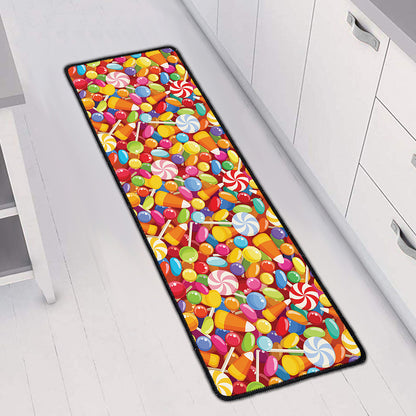 Colorful Candy Pattern Print Long Kitchen Mat