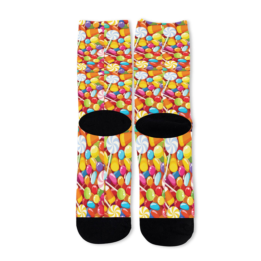 Colorful Candy Pattern Print Long Socks