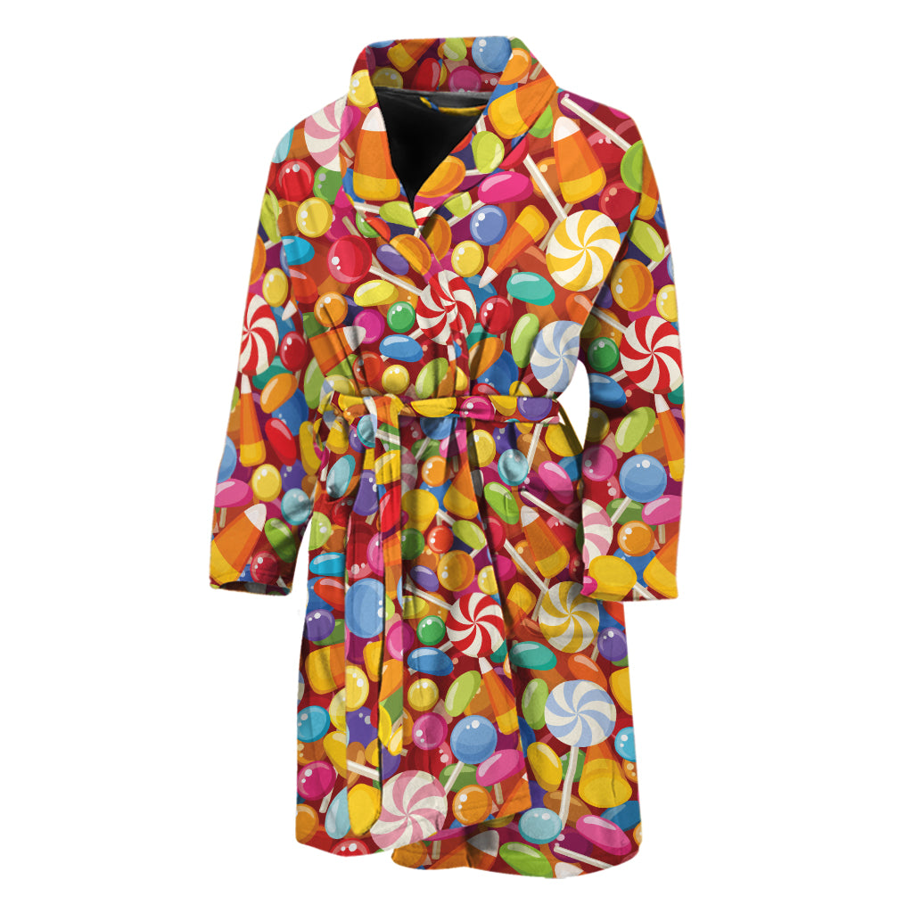 Colorful Candy Pattern Print Men's Bathrobe