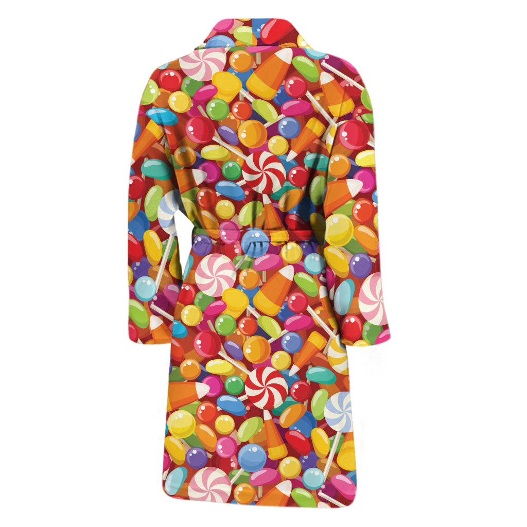 Colorful Candy Pattern Print Men's Bathrobe