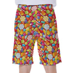 Colorful Candy Pattern Print Men's Beach Shorts