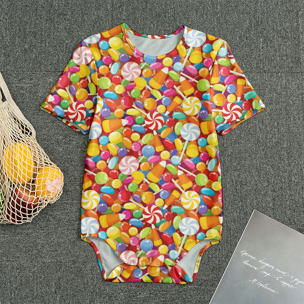 Colorful Candy Pattern Print Men's Bodysuit