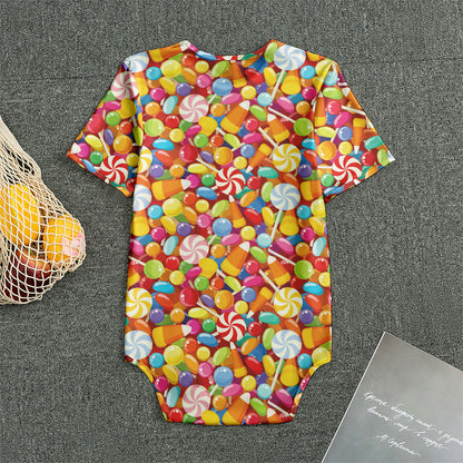 Colorful Candy Pattern Print Men's Bodysuit