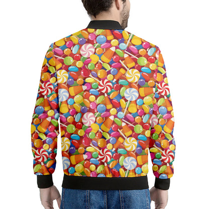 Colorful Candy Pattern Print Men's Bomber Jacket
