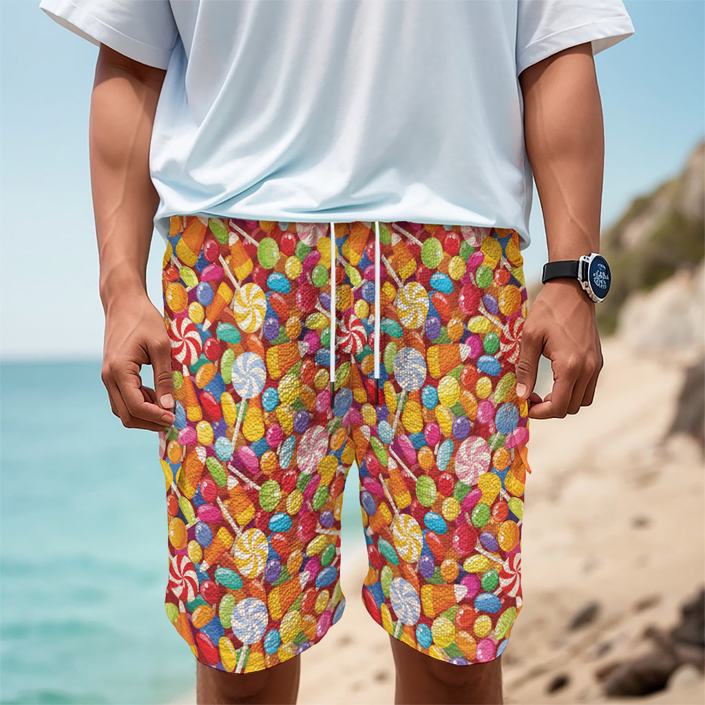Colorful Candy Pattern Print Men's Cargo Shorts