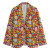 Colorful Candy Pattern Print Men's Cotton Blazer