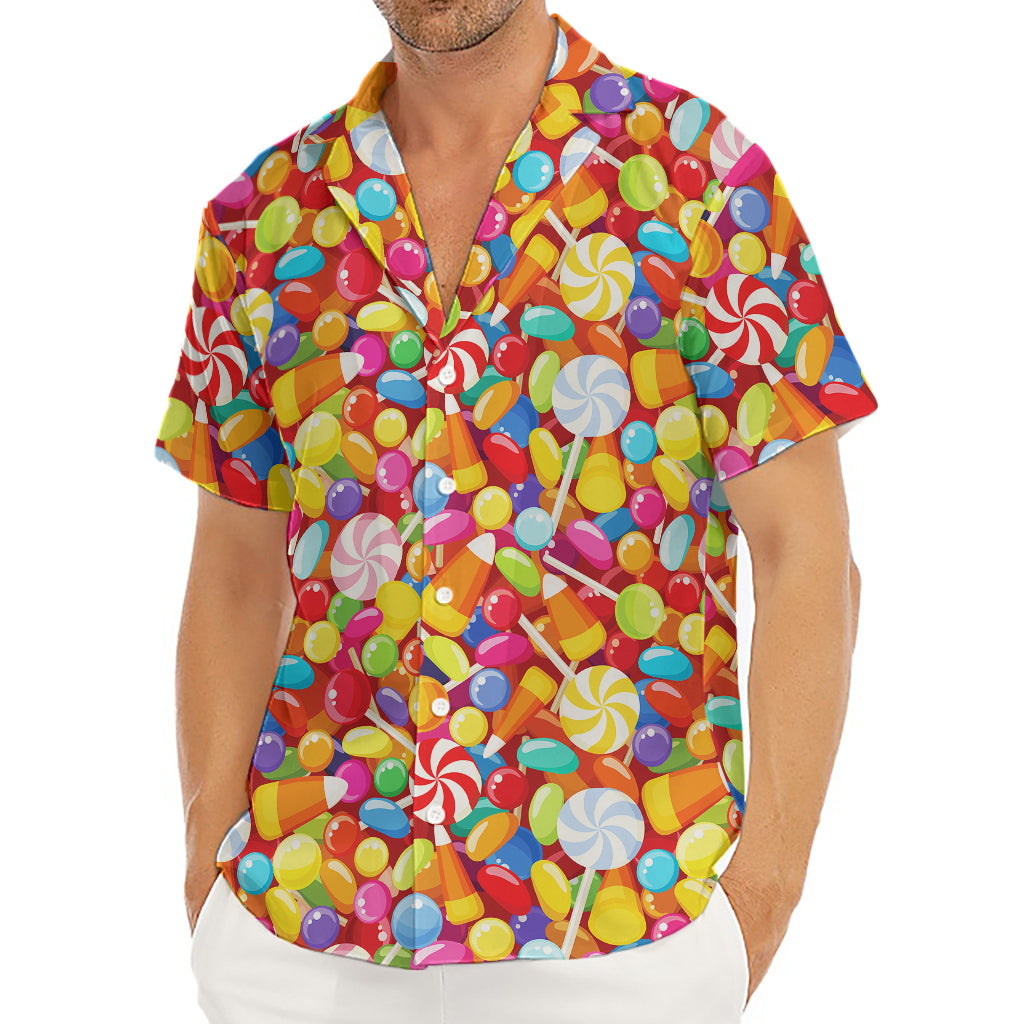 Colorful Candy Pattern Print Men's Deep V-Neck Shirt