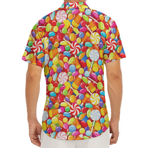 Colorful Candy Pattern Print Men's Deep V-Neck Shirt