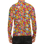 Colorful Candy Pattern Print Men's Long Sleeve Rash Guard
