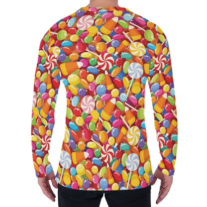 Colorful Candy Pattern Print Men's Long Sleeve T-Shirt