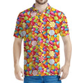 Colorful Candy Pattern Print Men's Polo Shirt